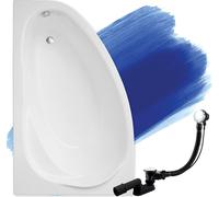 BADLAND Baignoire d'angle Marea GAUCHE 160x100 avec vidage et pieds S sans habillage