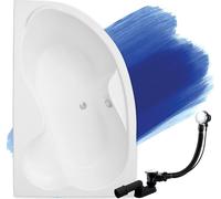 BADLAND Baignoire d'angle Mega GAUCHE 160x105 avec vidage et pieds S sans habillage