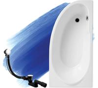 BADLAND Baignoire d'angle Miki DROITE 140x70 avec vidage et pieds S sans habillage
