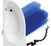 BADLAND Baignoire d'angle Miki GAUCHE 140x70 avec vidage et pieds S sans habillage