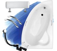 BADLAND Baignoire d'angle Natalia Premium DROITE 150x100 avec garniture d'écoulement, poignées, appui-tête et pieds S sans habillage