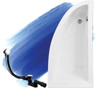 BADLAND Baignoire d'angle Praktika DROITE 140x70 avec vidage et pieds S sans habillage