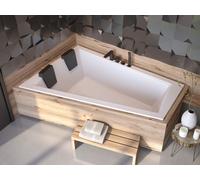 BADLAND Baignoire d'angle rectangulaire Baignoire Intima SLIM pour deux personnes GAUCHE 170x125 rebord 15mm avec vidage et pieds avec appuie-tête sans habillage