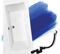 BADLAND Baignoire d'angle rectangulaire Infinity GAUCHE 150x90 avec vidage et pieds S sans habillage