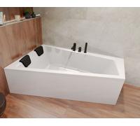 BADLAND Baignoire d'angle rectangulaire INTIMAS GAUCHE 160x90 avec vidage et pieds + 2 coussins de bain | BADLAND INTIMAS
