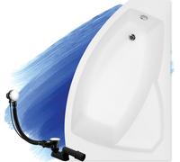 BADLAND Baignoire d'angle Rima DROITE 160x100 avec vidage et pieds S sans habillage