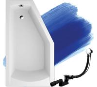 BADLAND Baignoire d'angle Selena GAUCHE 160x90 avec vidage et pieds S sans habillage
