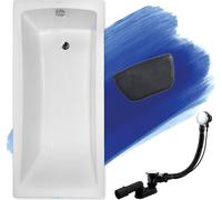BADLAND Baignoire rectangulaire Optimaz 160x70 avec vidage et pieds S sans habillage + coussin de baignoire KODI | BADLAND OPTIMAZ