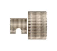 Badmattenset handgeweven jute en stof naturel en wit133219