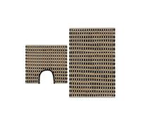 Badmattenset handgeweven jute en stof naturel en zwart133220