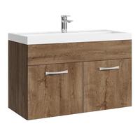 Badplaats B.V. Meuble de Salle de Bain Paso 01 80 x 40 cm lavabo Chene Marron - Armoire de Rangement