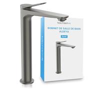 Bächlein Aldeya - Robinet de salle de bain haut au design moderne, mitigeur monocommande extra haut pour lavabo avec kit de montage, robinet de salle de bain, couleur: anthracite