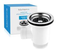 Bächlein Bonde de vidange Pop Up avec trop-Plein pour l'évier [Ø 70 mm], Pop Up pour la Cuisine, vidage d'évier en Acier Inoxydable Poli, bonde de trop-Plein, Valve de vidange, Bouchon de vidange