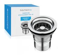 Bächlein Bonde de vidange Pop Up sans trop-Plein pour l'évier [Ø 70 mm], Pop Up pour la Cuisine, vidage d'évier en Acier Inoxydable Poli, bonde de trop-Plein, Valve de vidange, Bouchon de vidange