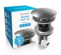 Bächlein Bonde universelle avec trop-plein (anthracite) - Valve pop-up pour lavabo et lavabo - Bonde d'évacuation en laiton avec instructions de montage (français non garanti)