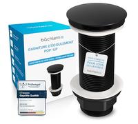 Bächlein Bonde universelle extra longue sans trop-plein (noir mat), Valve Pop Up pour lavabo à poser