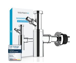 Bächlein Design Siphon universel pour lavabos et plans de lavabo - avec raccord pour appareil - chrome