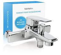 Bächlein Mitigeur universel de baignoire chromé - Set complet de mitigeur de baignoire avec tous les accessoires, mitigeur monocommande pour baignoire, mitigeur de bain, mitigeur de baignoire apparent