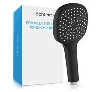 Bächlein Pommeau De Douche Universel - Pommeau De Douche Avec 3 Types De Jets, Facilement Interchangeable Grâce Á Un Bouton-Poussoir Pratique - Douchette Á Main Avec Raccord Standard G 1/2