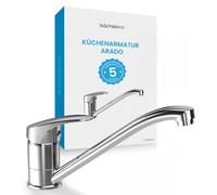Bächlein Robinet de cuisine pivotant à 360° (chrome)- Mitigeur monocommandé pour évier chromé avec bec pivotant à 360°, robinet pour la cuisine en exécution extra massive