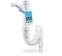 Bächlein Siphon Tubulaire Flexible Pour Évier de Cuisine - Siphon Avec Raccordement Simple pour Appareil - Raccord Universel G 1 1/2"
