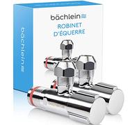 Bächlein Vanne d'Équerre Universelle Auto-Étanche [lot de 2], Vanne de Régulation d'Équerre 1/2 Pouce pour Conduites d'Eau Froide et Chaude avec Bouchon à Vis Classique