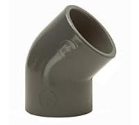 Bänninger PVC-U 1410114512 63 mm, DN 50, 45 degrés, manchon adhésif des deux côtés