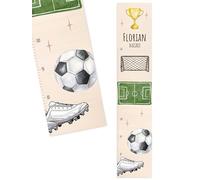 Bärenfreunde® - Mètre personnalisé en bois pour enfant à coller ou à accrocher - Échelle 70-140 cm - Jolie décoration pour chambre de bébé et d'enfant (enfants de 70 à 140 cm, football)
