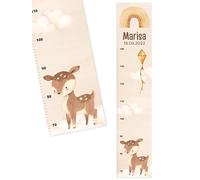 Bärenfreunde® - Mètre personnalisé en bois pour enfant à coller ou à accrocher - Échelle 70-140 cm - Jolie décoration pour chambre de bébé et d'enfant (enfants de 70 à 140 cm, ours)