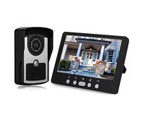 BAFEIYA Interphone visuel Sonnette Couleur Filaire système de visiophone Moniteur intérieur caméra IR extérieure étanche à la Pluie et déverrouillage