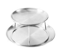 Bafnsiji Plateau Rond en Acier Inoxydable à 2 Niveaux pour Fruits de Mer, Huîtres et Service - Présentoir de Cuisine et de Réception