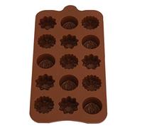 BAFOVY 2 Pièces Moule à Gâteau en Silicone Moule à Chocolat 15 Grilles Outil de Cuisson en Forme de Fleur 7,9 X 4,1 X 0,6 Po Antiadhésif Dégagement Facile pour la Cuisson à la Maison Dessert Gelée de