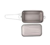 BAFOVY Boîte à Bento Pure Ti 7,9x4,7x2,5 Pouces, Poignée Pliable, Boîte à Déjeuner en Métal étanche pour Femmes et Hommes, Camping en Plein Air, Voyage, Bureau (Fermeture à boucle 900ML)