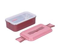 BAFOVY Boîte à Déjeuner en Acier Inoxydable 304, Boîte à Portable avec Poignée, Récipient Alimentaire étanche, Conception Isolée, Bague d'étanchéité, Boucle Pliable pour l'école, le Travail, les