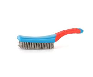 BAFOVY Brosse Métallique Brosse à Gratter en Acier Inoxydable 6,30 X 2,95 Pouces Manche en Silicone pour l'élimination de la Rouille, le Récurage de la Peinture et le Nettoyage du Béton pour les