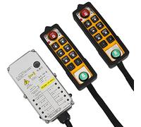BAFOVY Contrôleur de Palan à Double Poignée, Télécommande de Grue DC24V 800 MHz, étanche, Résistant à l' et aux Acides, Anti-chute pour Grues, Convoyeurs, équipement d'extraction de Charbon CNC