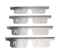 BAFOVY Couvercle de Fente de Cuisinière en Acier Inoxydable, Kit de Garniture de Cuisinière Extensible de 35 à 70 Cm, 2 Paires de Couvercles de Comptoir Argentés pour Côtés de et de Four