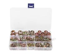 BAFOVY Ensemble de Colliers de Serrage pour Tuyau de Carburant avec Bande à Ressort, Placage de Zinc, Fixation de Tube d'air, 100 Pièces de 6 Mm à 17 Mm pour Tuyau d'eau, en Silicone, Utilisateurs