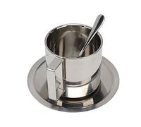 BAFOVY Ensemble de Tasses à café en Acier Inoxydable, Tasses Isolées à Double Paroi pour Cappuccino, thé et Latte, Parfait pour le Bureau à Domicile ou le Camping (260ml)