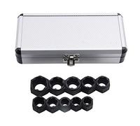 BAFOVY Ensemble d'extracteur de Boulon d'écrou cassé 10 Pièces, Outil de Retrait 'écrou Hexagonal à Douille en Alliage avec Oxyde Noir, 9 Mm à 19 Mm pour Fixations Arrondies Rouillées Dénudées dans