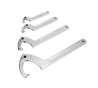 BAFOVY Jeu de 4 Clés à Goupille Réglables, Jeu de Clés à Molette en Acier allié, Finition Chromée de 19 Mm à 170 Mm pour Colliers, Roulements, Composants de Machines-outils et Mécaniques