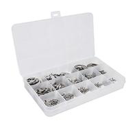 BAFOVY Kit d'assortiment de Clips E, Ensemble de Circlips en Acier Inoxydable 604 400 Pièces de 1,5 Mm à 15 Mm, Boîte de Rangement Organisée, pour la Réparation de l'arbre de Transmission de