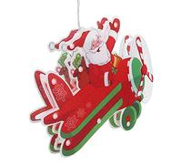 BAFOVY Lumière de Noël Décorations de Fenêtre de Noël en PVC avec 10 LED Chaudes 4,5 V Alimentées par Batterie avec Crochet et Ventouse pour Fenêtre, Arbre, Fête, Décoration d'intérieur