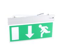 BAFOVY Panneau Lumineux de Sortie de Secours, éclairage D'évacuation à LED en Acrylique avec Alarme Vocale de 110 à 220V pour Centre Commercial et Hôtel