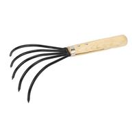 BAFOVY Râteau à Main de Jardin, Râteau à Main à 5 Dents en Acier au Carbone avec Manche en Bois, Cultivateur à Griffes Ergonomique pour Labourer Le Sol dans Les Parterres de Fleurs et Les Potagers