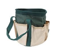BAFOVY Sac à Outils de Jardin Rond, Sac Fourre-Tout en Tissu Oxford 600D, 6 Poches avec Fond Ferme et Poignée de Transport, 20 X 20 X 19 Cm pour Hommes Femmes Jardinier Utilisation de la Pelouse