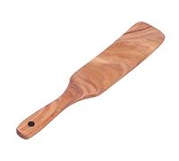 BAFOVY Spatule en Bois de Teck, Spatule en Bois Fabriquée à la Main pour Ustensiles de Cuisine Antiadhésifs, Ustensile de Cuisine rainuré avec Trou de Suspension, pour Remuer la Friture, Mélanger la