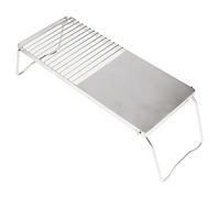 BAFOVY Support de Gril Table de Gril Pliante avec Planche en Acier Inoxydable 304 et 44 X 18 X 16 Cm Support de Cuisine Extérieur Portable pour Barbecue Camping Voyage Pêche Camping-Car