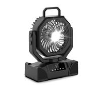 BAFOVY Ventilateur de Camping Rechargeable avec Ventilateur Portable Léger avec Télécommande 5 Vitesses Oscillation 45 90 Batterie 20 000 MAh pour Tente de Camping en Plein Air Pêche (20000mah)