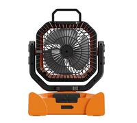 BAFOVY Ventilateur de Camping Ventilateur Portable, Brumisation Rafraîchissante, Télécommande, Batterie 20000 MAh, Réglable à 90° pour le Camping en Plein Air, la Pêche, la Randon (ORANGE)